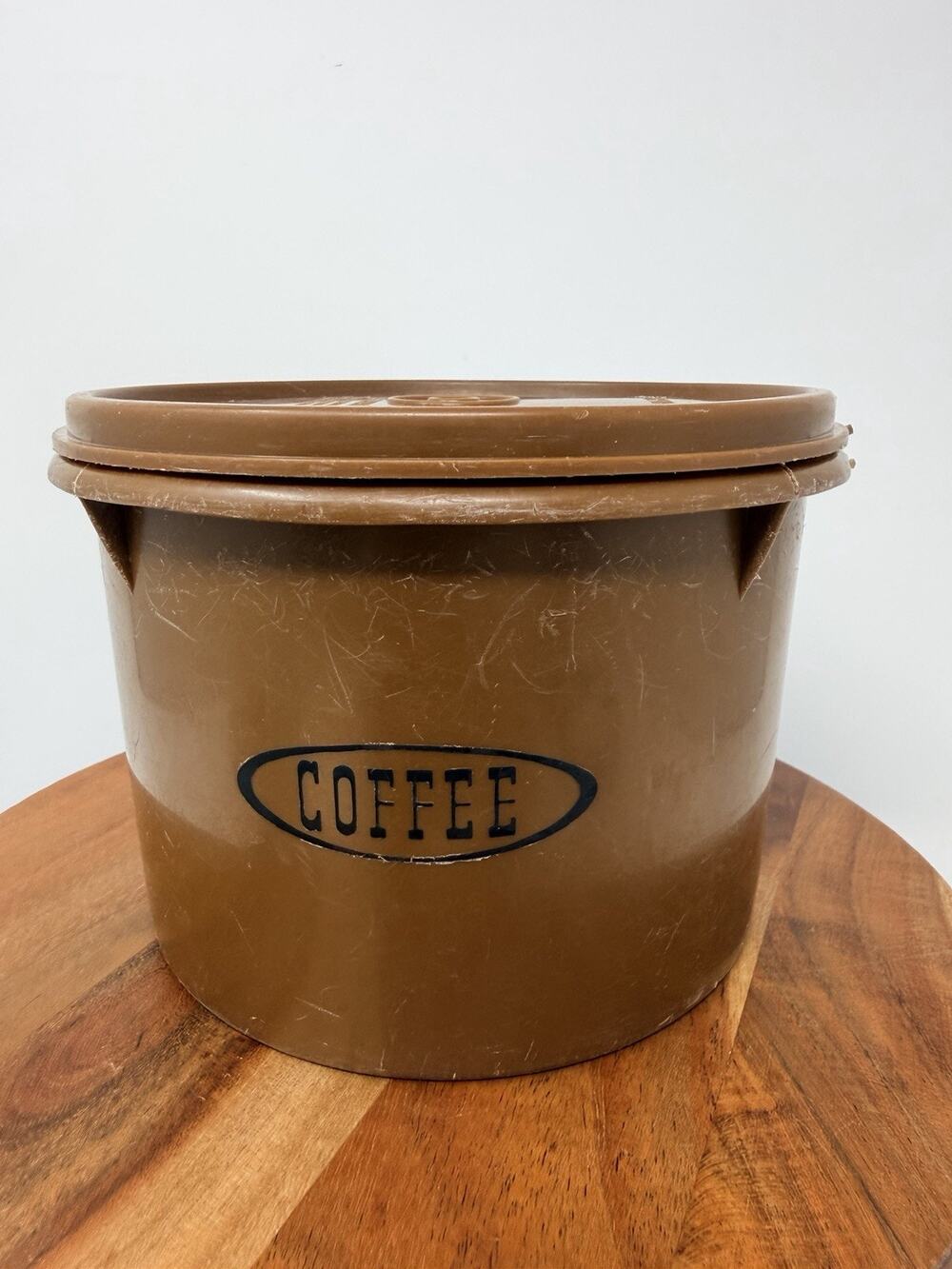 Vintage Tupperware Coffee Canister with Lid Brown - Seals Great. VTG